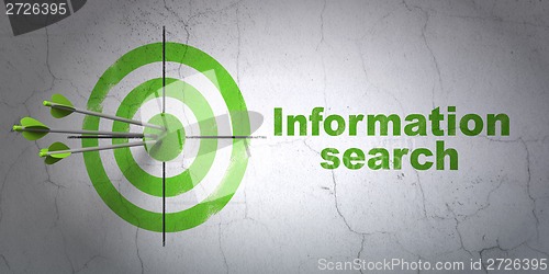 Image of Target and Information Search on wall background