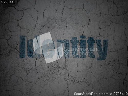 Image of Protection concept: Identity on grunge wall background