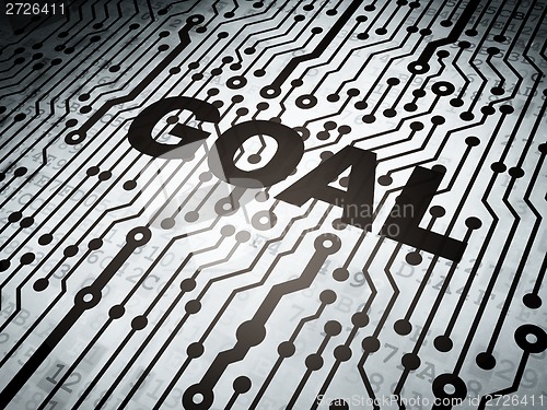 Image of Advertising concept: circuit board with Goal