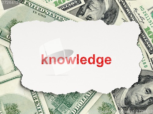 Image of Education concept: Knowledge on Money background