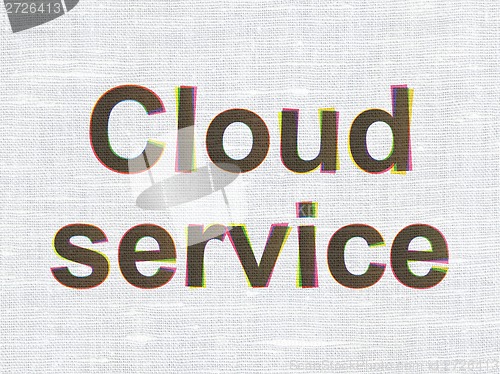 Image of Technology concept: Cloud Service on fabric texture background