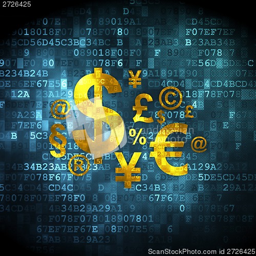 Image of Marketing concept: Finance Symbol on digital background