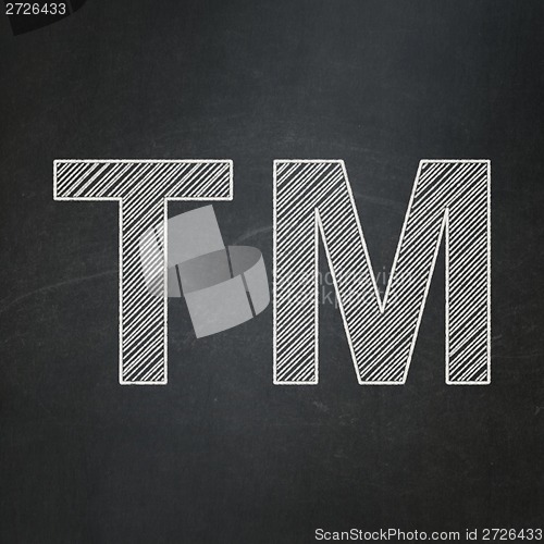 Image of Law concept: Trademark on chalkboard background