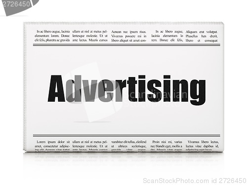 Image of Marketing concept: newspaper headline Advertising