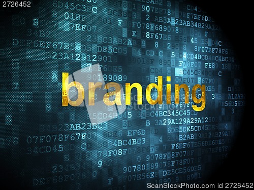 Image of Advertising concept: Branding on digital background