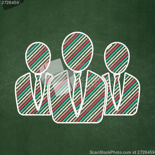 Image of Finance concept: Business People on chalkboard background
