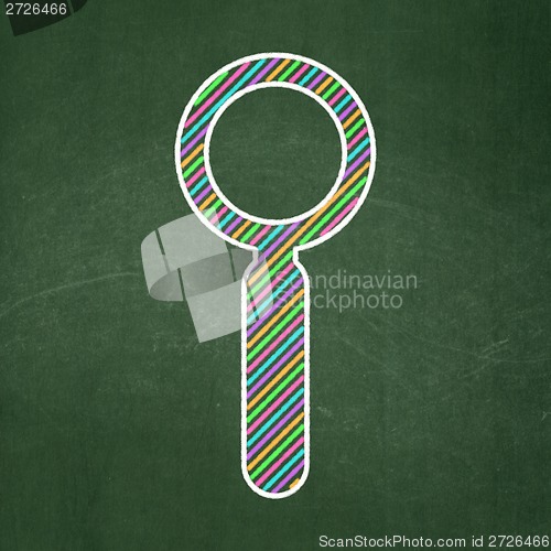 Image of Data concept: Search on chalkboard background