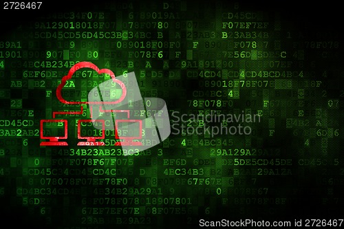 Image of Networking concept: Cloud Network on digital background