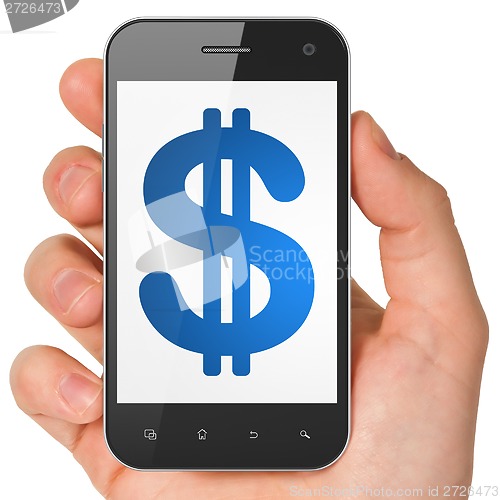 Image of Currency concept: Dollar on smartphone