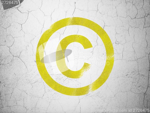 Image of Law concept: Copyright on wall background