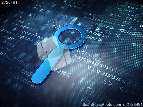 Image of Web design concept: Blue Search on digital background