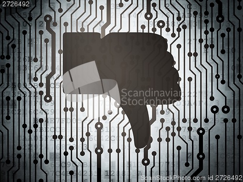 Image of Social media concept: circuit board with Thumb Down