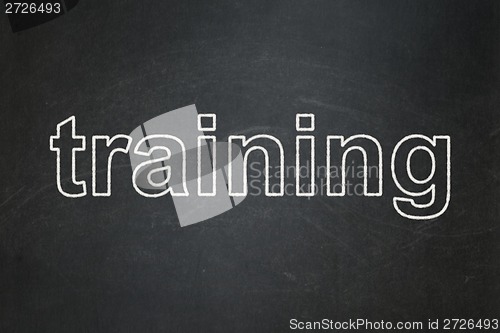 Image of Education concept: Training on chalkboard background