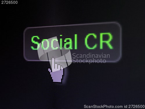 Image of Business concept: Social CRM on digital button background