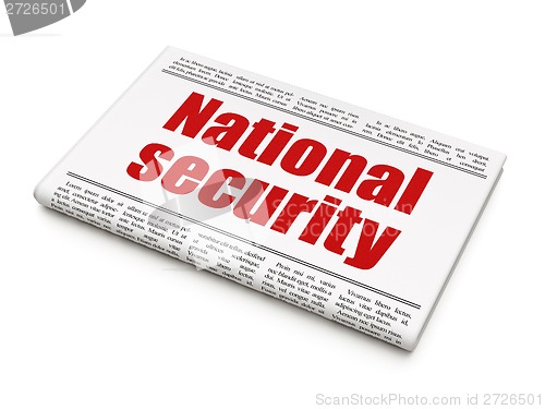 Image of Protection concept: newspaper headline National Security