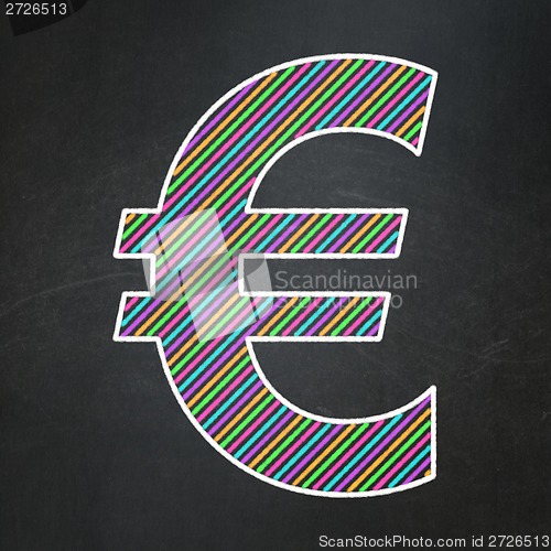 Image of Currency concept: Euro on chalkboard background
