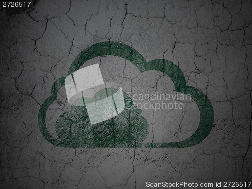 Image of technology concept: Cloud on grunge wall background