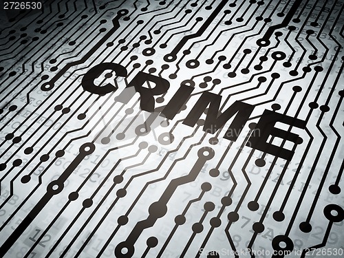 Image of Security concept: circuit board with Crime
