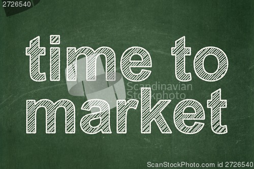 Image of Time to Market on chalkboard background