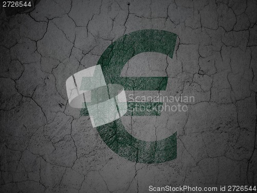 Image of Currency concept: Euro on grunge wall background
