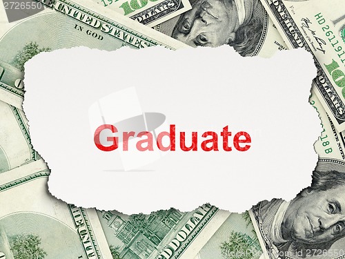 Image of Education concept: Graduate on Money background
