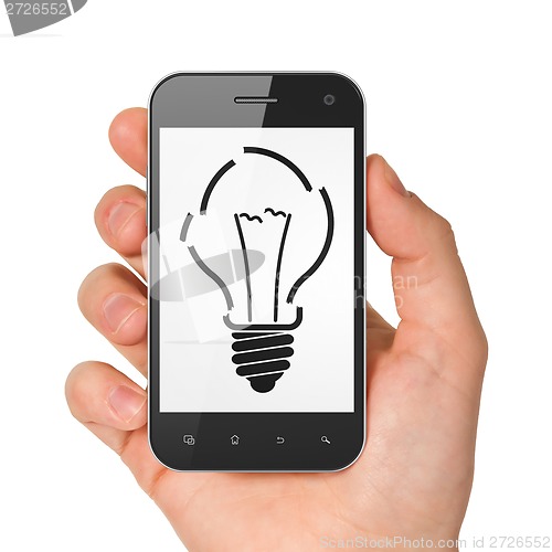 Image of Business concept: Light Bulb on smartphone