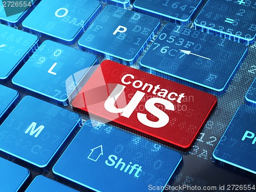 Image of Advertising concept: Contact Us on computer keyboard background