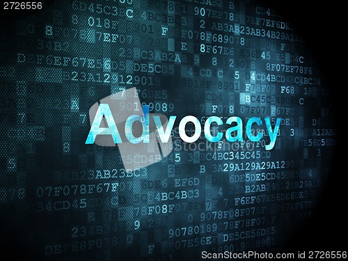 Image of Law concept: Advocacy on digital background