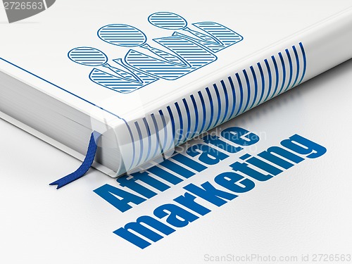 Image of Finance concept: book Business People, Affiliate Marketing on white background