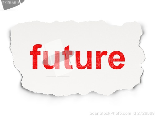 Image of Time concept: Future on Paper background