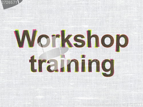 Image of Education concept: Workshop Training on fabric texture background