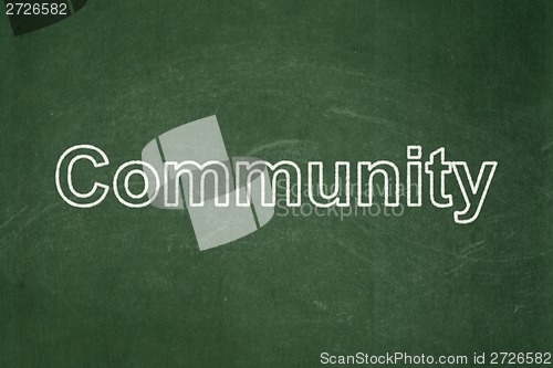 Image of Social media concept: Community on chalkboard background
