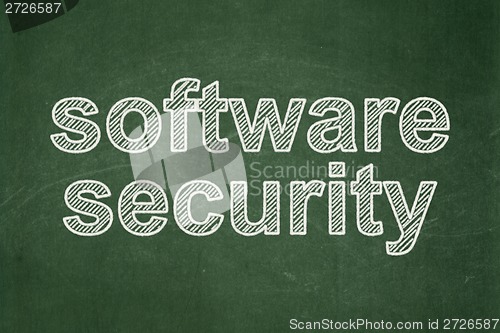 Image of Safety concept: Software Security on chalkboard background