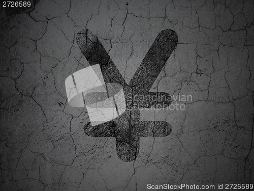 Image of Currency concept: Yen on grunge wall background