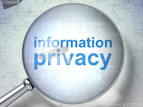 Image of Protection concept: Information Privacy with optical glass