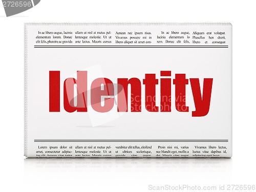 Image of Protection concept: newspaper headline Identity