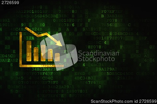 Image of Advertising concept: Decline Graph on digital background