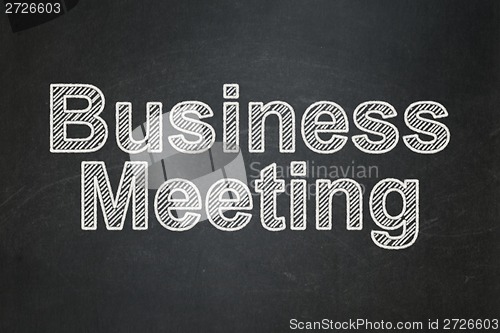Image of Finance concept: Business Meeting on chalkboard background