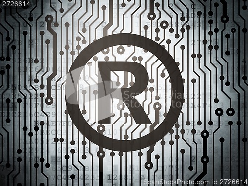 Image of Law concept: circuit board with Registered