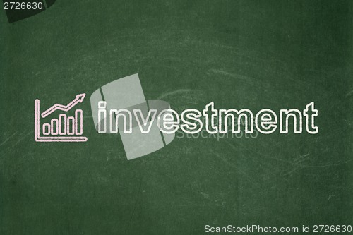 Image of Business concept: Growth Graph and Investment on chalkboard background