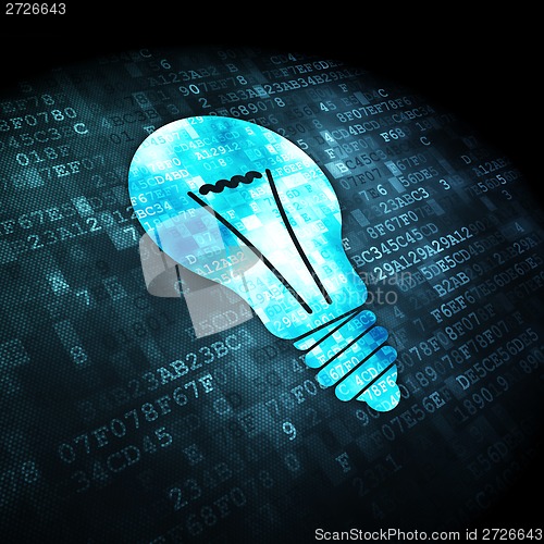Image of Finance concept: Light Bulb on digital background