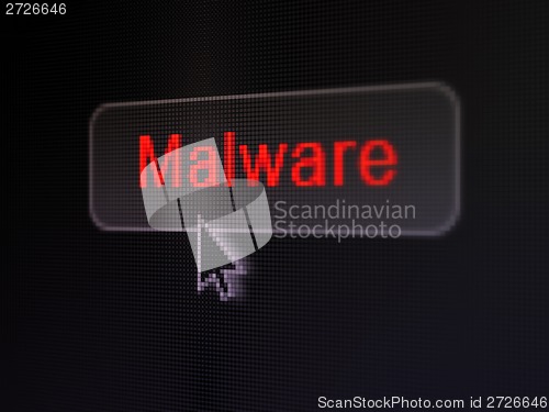 Image of Safety concept: Malware on digital button background
