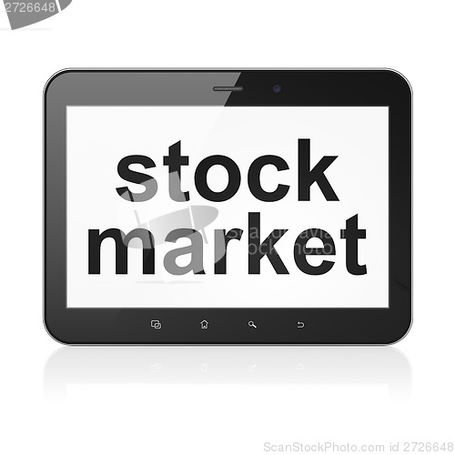 Image of Business concept: Stock Market on tablet pc computer