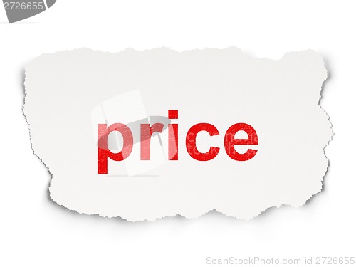 Image of Advertising concept: Price on Paper background