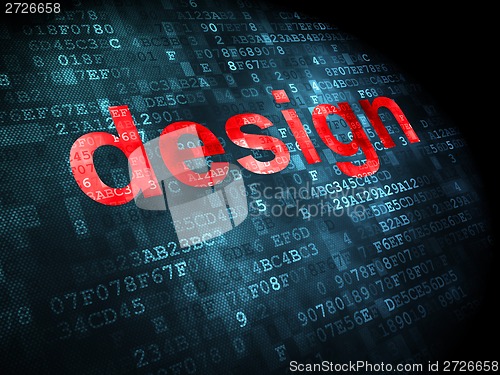 Image of Advertising concept: Design on digital background