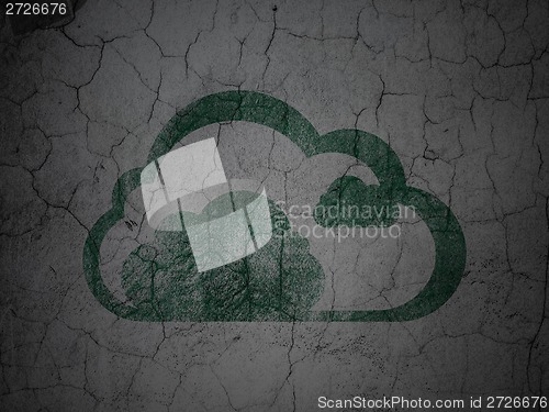 Image of Cloud technology concept: Cloud on grunge wall background