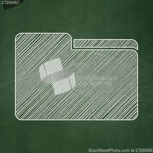 Image of Finance concept: Folder on chalkboard background