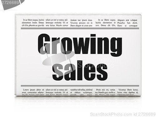 Image of Business concept: newspaper headline Growing Sales
