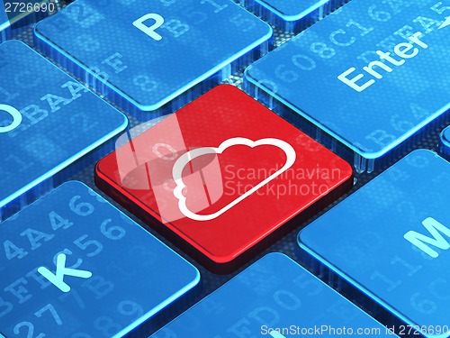 Image of Cloud on computer keyboard background