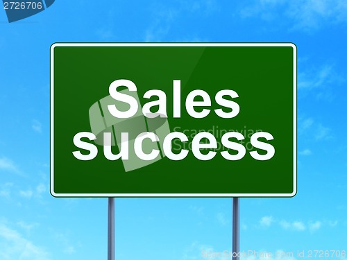 Image of Marketing concept: Sales Success on road sign background